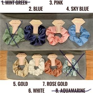 New Satin Scrunchies Bride Bridesmaids Bachelorette Favors Gifts Party Hair Tie